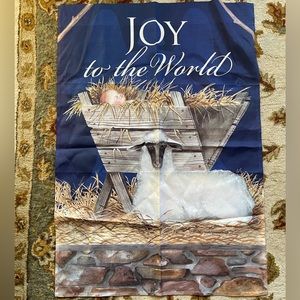 Decorative Christmas house porch banner flag Joy to the World 28x40 double sided